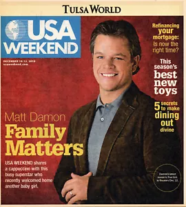 USA WEEKEND Magazin 10.-12. Dezember 2010 Matt Damon True Grit Dining Out Secrets - Bild 1 von 1
