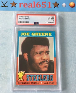 1971 Topps #245 MEAN JOE GREENE Rookie PSA 6 EX-MT | HOF Steelers RC Pittsburgh - Bild 1 von 6