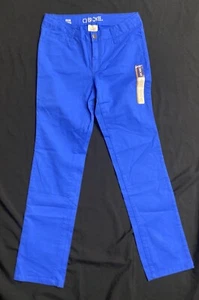New Girl's Cherokee Adjustable Waist Pants Bright Blue Skinny Khakis Size 16 - Picture 1 of 4