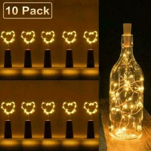Wine Bottle Fairy String Lights LED 1-10x 2M Battery Cork For Party Xmas Wedding - Picture 1 of 14