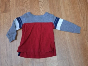 Carters Infant Red Gray Jersey Long Sleeve T-Shirt Size 6 months - Picture 1 of 7