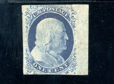 Scott 9 OG MLH FVF US 1851 Franklin Imperforate +Cert SCV $725+ - Image 1 of 3