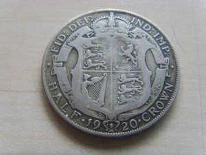 GROSSBRITANNIEN Original 1/2 Crown Silber-Münze 1920   aus Nachlass - Imagen 1 de 3