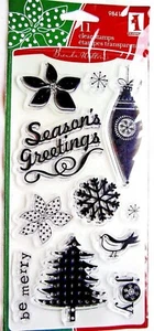 Christmas Peppermint Twist Clear Acrylic Stamp Set by Inkadinkado 98410 NEW! - Picture 1 of 2