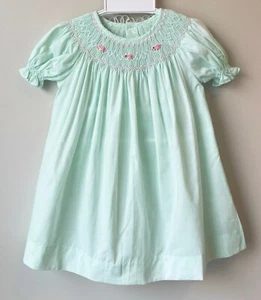 NWT Boutique Mint Smocked Bishop Dress 3 Months Baby Girls 3 6 M Birds 3-6M - Picture 1 of 2