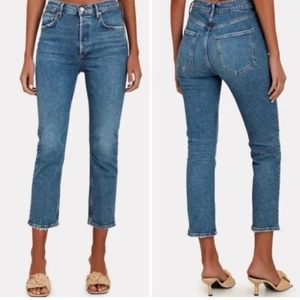 AGOLDE Jeans Riley Crop Style #A056B-1370 women's denim button fly size 25 - Picture 1 of 14