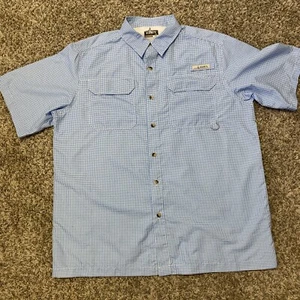 Habit Mens Mason Shoals Fishing Button Front Shirt Blue Shepherd Men’s Large L - Bild 1 von 6