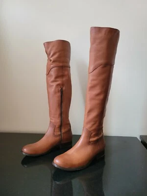 Nuevas/Defectos Frye Para Mujer Melissa Coñac Western Botas Sobre la Rodilla Foto 1 de 4