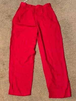 Vintage Women's Uniform by John Paul Richard Red Tapered Leg Dress Pants ~ Large - Image 1 of 4