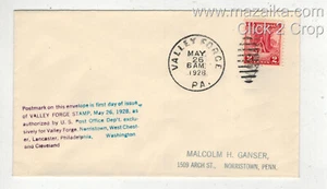 1928 FDC 645-7 GEORGE WASHINGTON AT VALLEY FORGE PA Variety Blue/Magenta - Bild 1 von 1