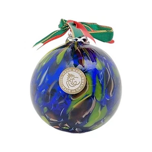 RGC Japanese Blown Glass Sphere Ornament Blue Green - Picture 1 of 3