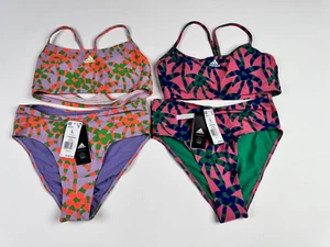 Lot 2 Bundle Adidas x Farm Rio Collaboration Two Piece Pull On Swimsuit Sz L NWT - Picture 1 of 6