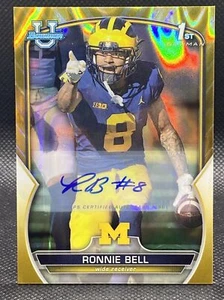 ┥🙂 Bowman U Ronnie Bell 2022 refractor dorado / 50 autógrafo SF 49ers 🙂 🙂 - Imagen 1 de 2