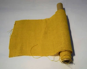Juteband 2,10m x 27mm + 0,92cm x 7cm Gelb Gitterband Dekoband Netzband Rest - Bild 1 von 1