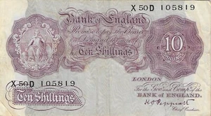 Banknote Great Britain 10 Shillings 1940 Pick 366a - Picture 1 of 2