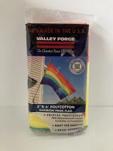 Valley Forge Rainbow Pride Flag 3' x 5' New Brass Grommets Fade Resistent - Picture 1 of 3