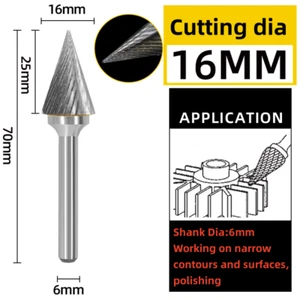 Shank 5/8'' Tungsten Carbide Bits Single Cutting Carving Grinding Cutter Bur 6mm - Picture 1 of 8