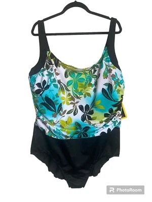 Traje de baño Miraclesuit de una pieza look 10 libras más ligero en 10 segundos talla múltiple 26W Foto 1 de 4