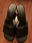 Tommy Womens Shoes 10M Black Wedge Sandals