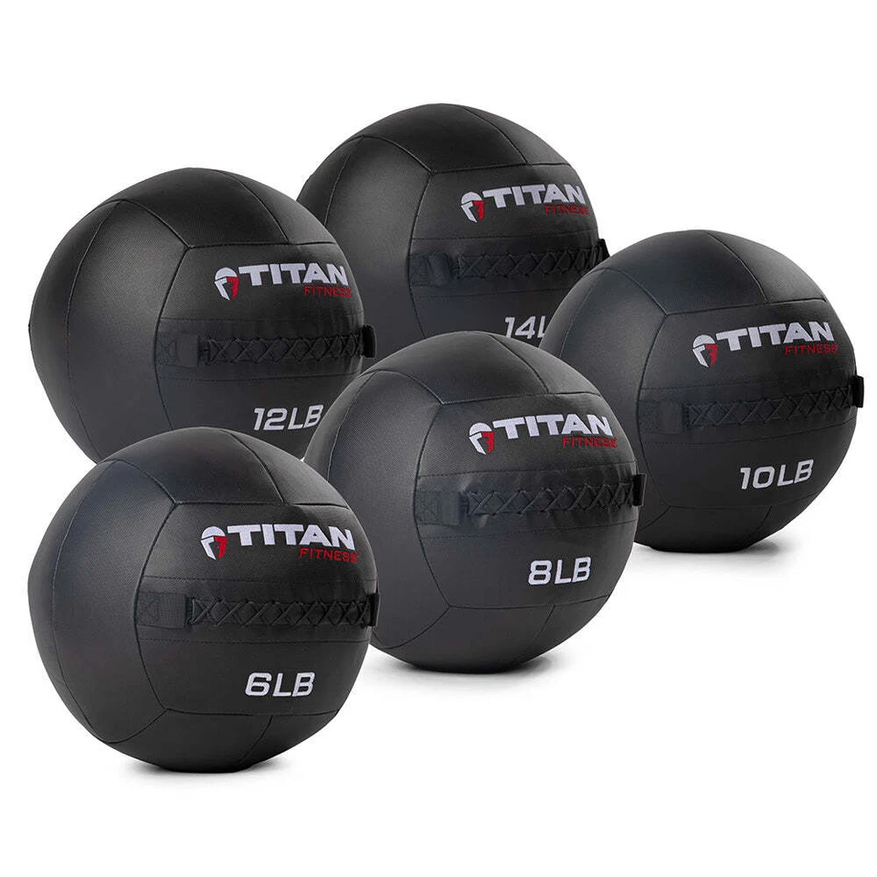 Bolas de pared compuestas Titan Fitness 6 lb-14 lb, carcasa blanda policompuesta Foto 1 de 4