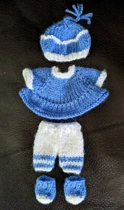 Handmade Reborn Mini Baby Doll Clothes 4"-5" Doll New Exc Cond Knit Must See! - Picture 1 of 3