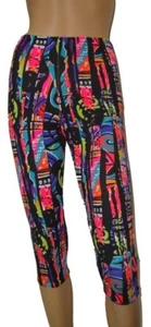 Sports pants leggings Capri retro colorful M L 38 40 42 44 dance fitness Gilda Marx - Picture 1 of 2