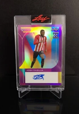 AUTO #'ed 2/2 💥 JOSH DASILVA SSP 2022 Leaf Vivid Purple Refractor Encased Prism - Image 1 of 2