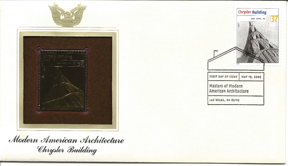 US Scott #3910b, First Day Cover 5/19/05 Las Vegas Single Chrysler Building - Image 1 of 1