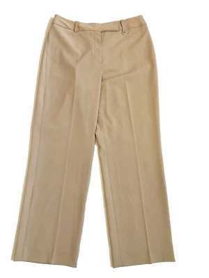 Larry Levine Size 10P (31x28) Stretch Beige Straight Dress Pants Women's - Image 1 of 4