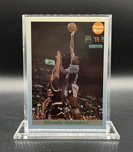 1991-92 Dikembe Mutombo RC Front Row #16 Rookie Georgetown Nuggets Hawks Rockets - Picture 1 of 2