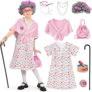 100 Days of School Costume for Girls, Old Lady Costume for Kids - Picture 1 of 6