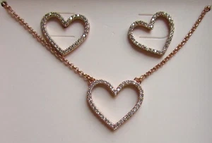 Kate Spade New York Necklace Earrings Scrunched Scallop Heart Box Set Rose $108 - Picture 1 of 12