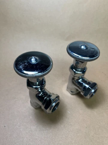 Antique Royal-Cleveland Chrome Brass Sink Toilet Water Supply Valves Cover