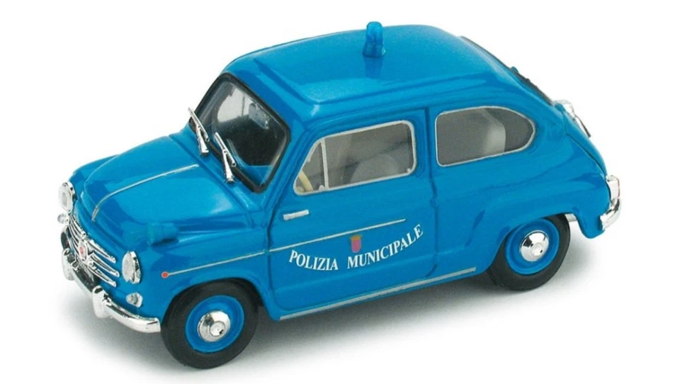 FIAT 600D POLIZIA MUNICIPALE ROMA 1960 R456 BRUMM Made in Italy - Immagine 1 di 1