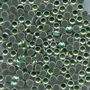 2013 SS16 P *** 30 STRASS SWAROVSKI CERCLÉ MÉTAL ARG. HOTFIX 3,9mm PERIDOT - Picture 1 of 2