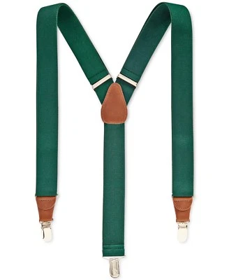 Suspensórios ajustáveis masculinos verde clipe extremidade 32 mm largura quarto clube US$ 75 - Imagem 1 de 4