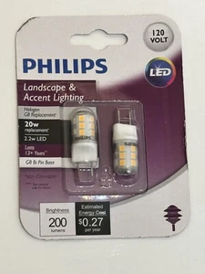 Philips 20W Equivalent T4 G8 Bi-Pin Base LED Special Purpose Bulb (2 Lightbulbs) - Picture 1 of 2