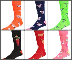 NEW FASHION NOVELTY FUNNY UNISEX MEN'S CREW SOCKS SIZES 10-13 - Picture 1 of 26