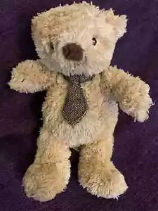 SPENCER BEAR 8” Marks And Spencer M&S Wearing Tie Beige Soft Toy Collectable - Picture 1 of 10