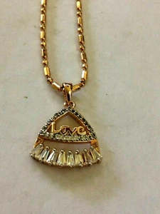 COLLAR COLGANTE AMOR TOPACIO CIRCÓN RELLENO ORO 18K - Imagen 1 de 2