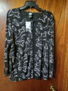 STUDIO 1940 Dressy TOP. 18/20 SILVER ACCENTS. NEW W/Tags. Blk LINED. - Picture 1 of 5