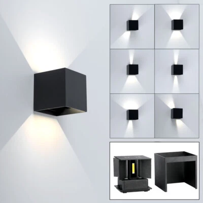 Fassadenlampe Außenleuchte Wandlampe LED Lichtkegel einstellbar schwarz Up Down - Bild 1 von 4