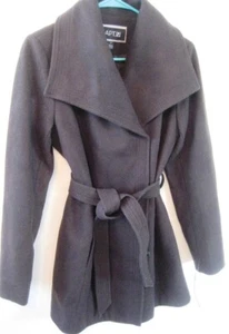 NWT APT9 coat wool polyester blend sze Medium belted dark Brown - Bild 1 von 6