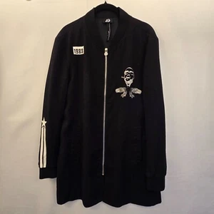AG Alberto Giormani Mens Hoodie L/XL Black Full Zip 1988 Italy Graphic Dinosaur - Picture 1 of 23