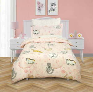 5-Piece Comforter Set, Kids Mix Sleepy Cats Bed-in-a-Bag