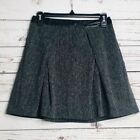 Line & Dot Leather Trim Pleated Mini Skirt Small