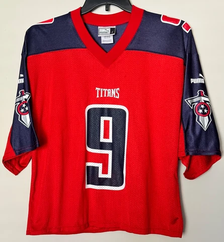 Women’s SHORT JERSEY Steve McNair #9 Tennessee Titans Football Shirt Size Large Cover
