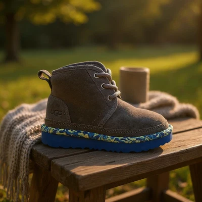 UGG Neumel II Paint Swirl Boots Kids Size 11 Suede Wool Lined - Image 1 of 4