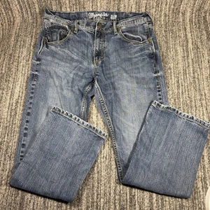 Wrangler Jeans Uomo 34x30 Retro Slim Stivale Blu Denim Med Wash Style #WLT77LY - Foto 1 di 10