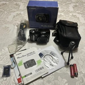 Canon Powershot SX120 IS 10.0MP Digital Camera w/Case, SDC-128MH, Tripod, Cables - Picture 1 of 16